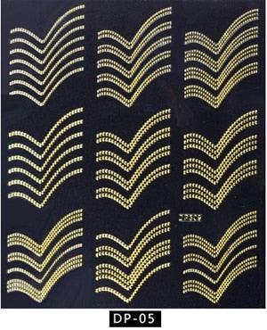 New Vintage Gold Metal Foil Decal Rose Flowers Butterfly Letter Designs Nail Stickers Decorations Metallic Curve Strip Line Nail Decal Self-Adhesive 3D Wave Design Decoration for Women Girls Adhesive Striping Tape Nail Art Stickers