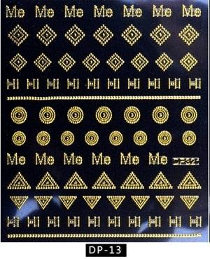 New Vintage Gold Metal Foil Decal Rose Flowers Butterfly Letter Designs Nail Stickers Decorations Metallic Curve Strip Line Nail Decal Self-Adhesive 3D Wave Design Decoration for Women Girls Adhesive Striping Tape Nail Art Stickers