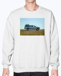 Lost Skier in a Tacoma, Bad Lands South Dakota, Moss Apparel, Unisex Crewneck Sweatshirt