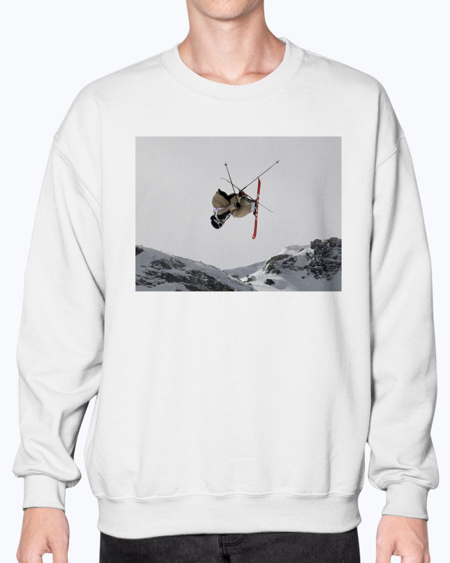 Big Air Jumper, Extreme Sports, French Alps, Moss Apparel, Unisex Crewneck Sweater