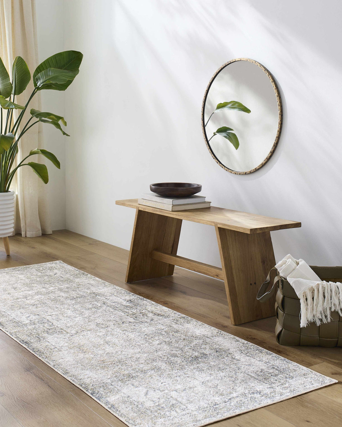 Hera Olive Boutique Washable Rug