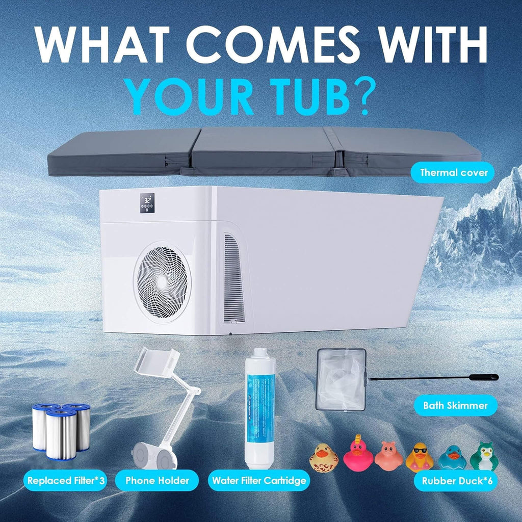 Smart 1-Piece Freestanding Full-Body All-In-One Cold Plunge Tub With Built-In Water Chiller (SAK56280)