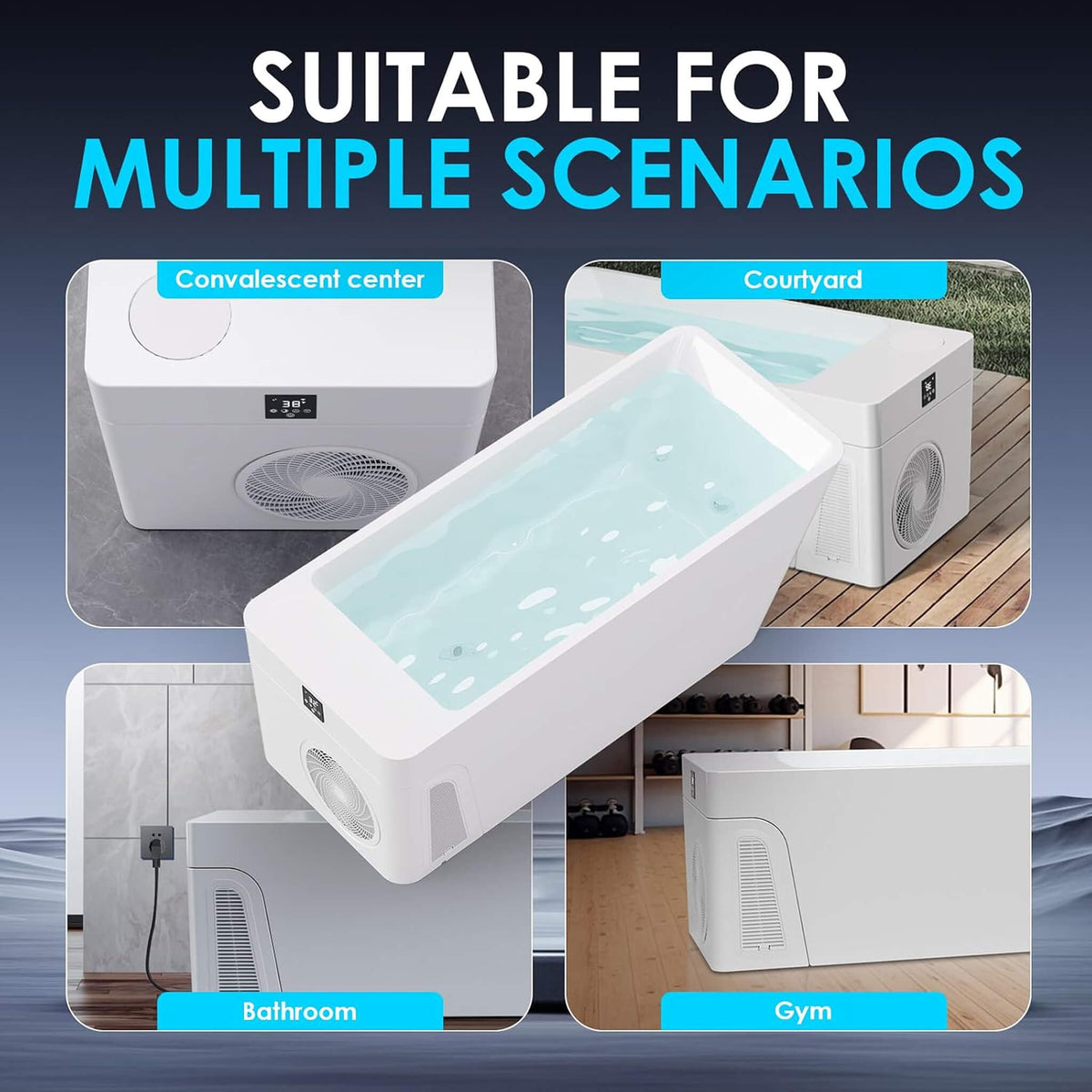 Smart 1-Piece Freestanding Full-Body All-In-One Cold Plunge Tub With Built-In Water Chiller (SAK56280)