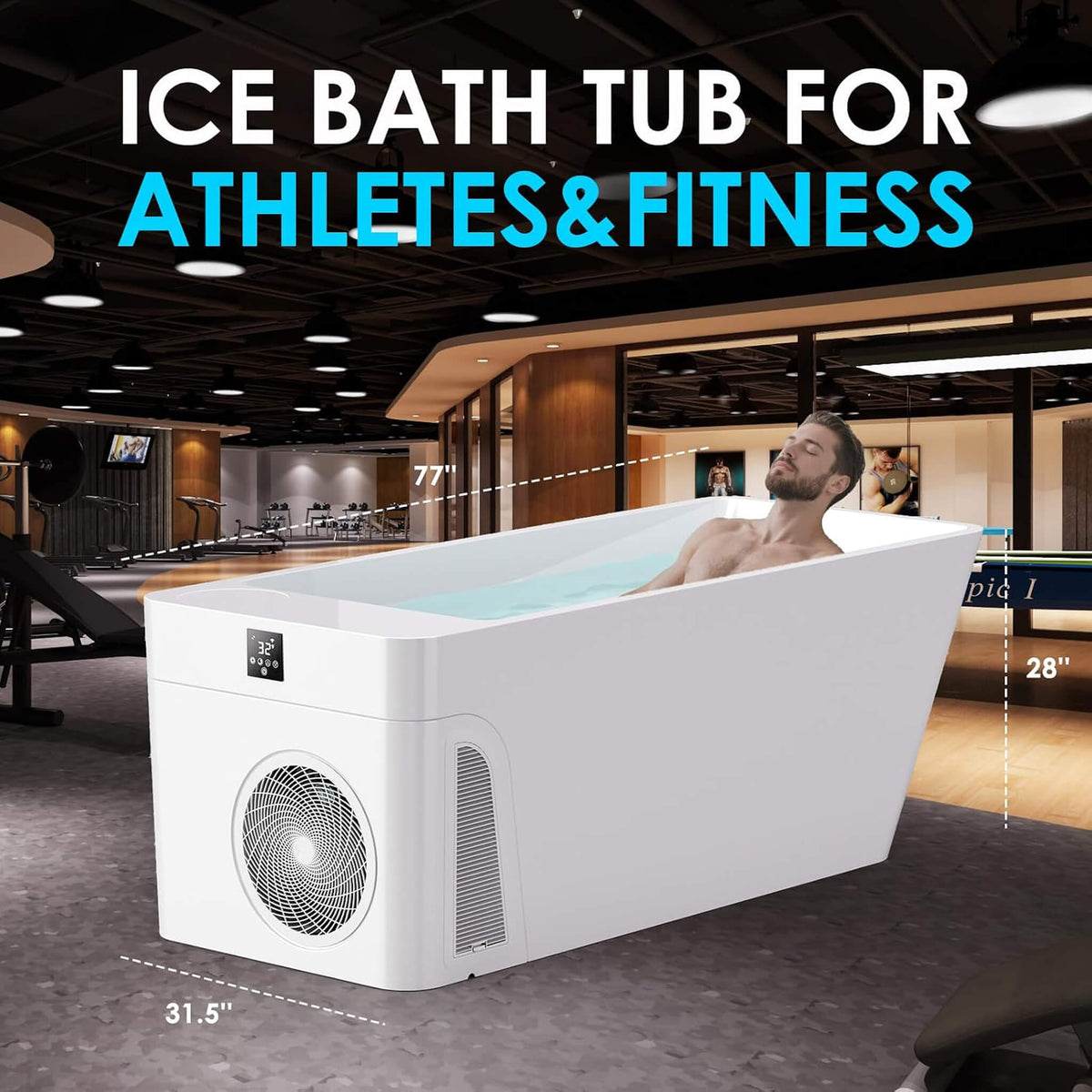 Smart 1-Piece Freestanding Full-Body All-In-One Cold Plunge Tub With Built-In Water Chiller (SAK56280)