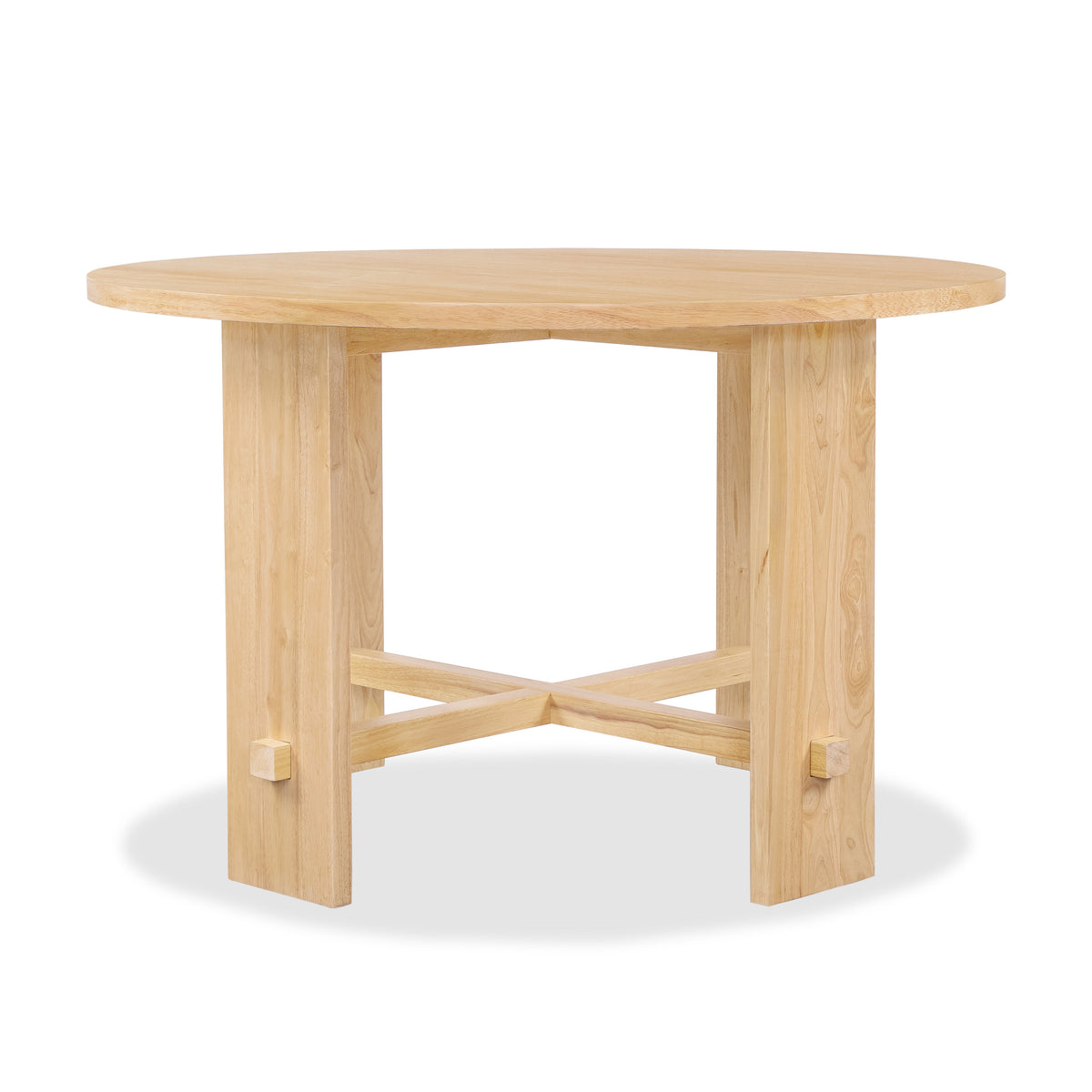 Solid Wood Dining Table with Rubber Wood Base - Natural