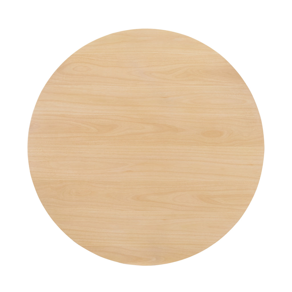 Solid Wood Dining Table with Rubber Wood Base - Natural