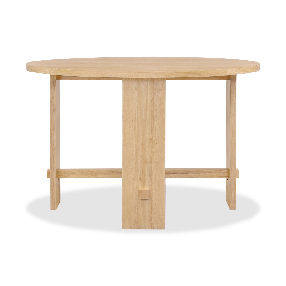 Solid Wood Dining Table with Rubber Wood Base - Natural
