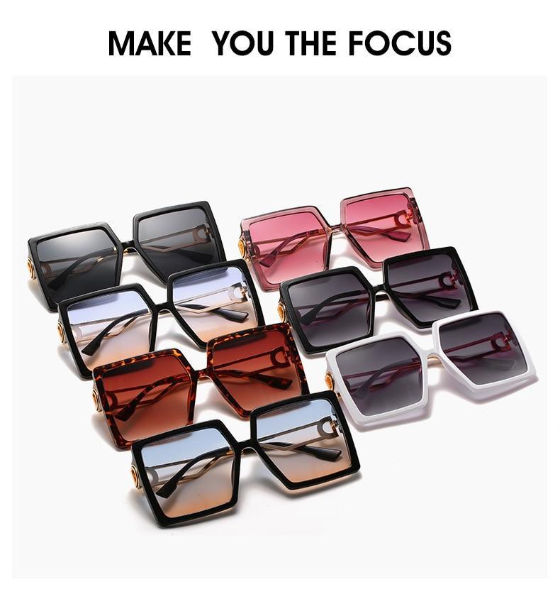 Square Oversized Sunglasses for Women Men Flat Top Fashion Shades Big Frame Sunglasses For Women With Hollow Glasses & New Legs Fashionable Sunglasses For Men & Women