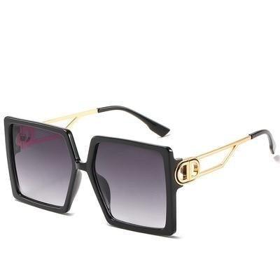 Square Oversized Sunglasses for Women Men Flat Top Fashion Shades Big Frame Sunglasses For Women With Hollow Glasses & New Legs Fashionable Sunglasses For Men & Women