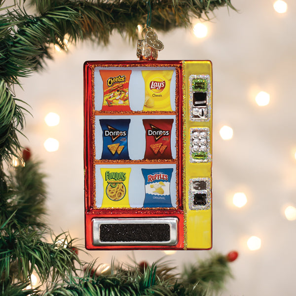 Frito Lay Vending Machine  Glass Ornament