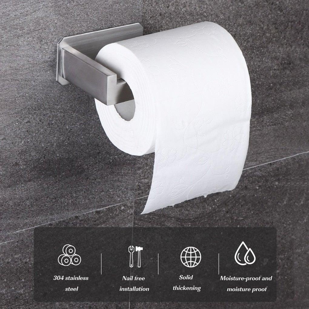 Self-Adhesive Stainless Steel Toilet Paper Holder