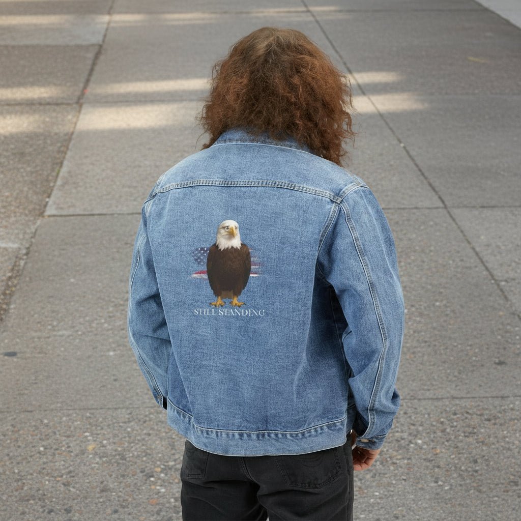 Still Standing Denim Jacket – Eagle Emblem Edition