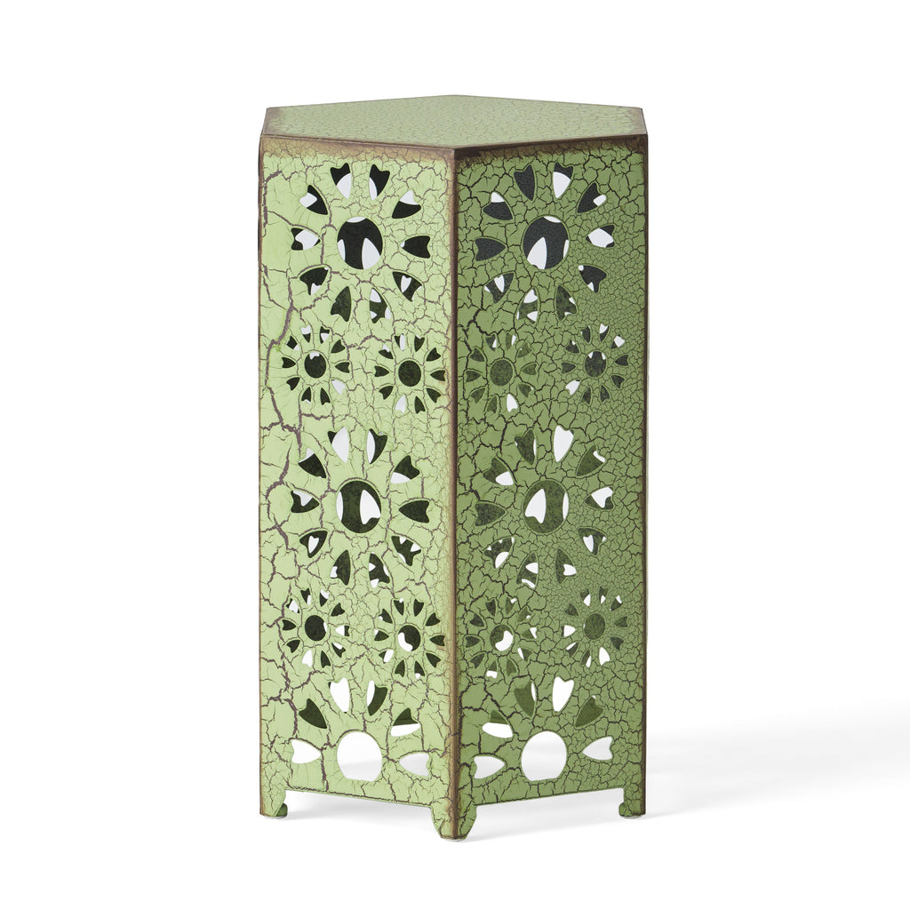 Galore 14" Side Table with Sunburst Cut Out Design - Green or Teal