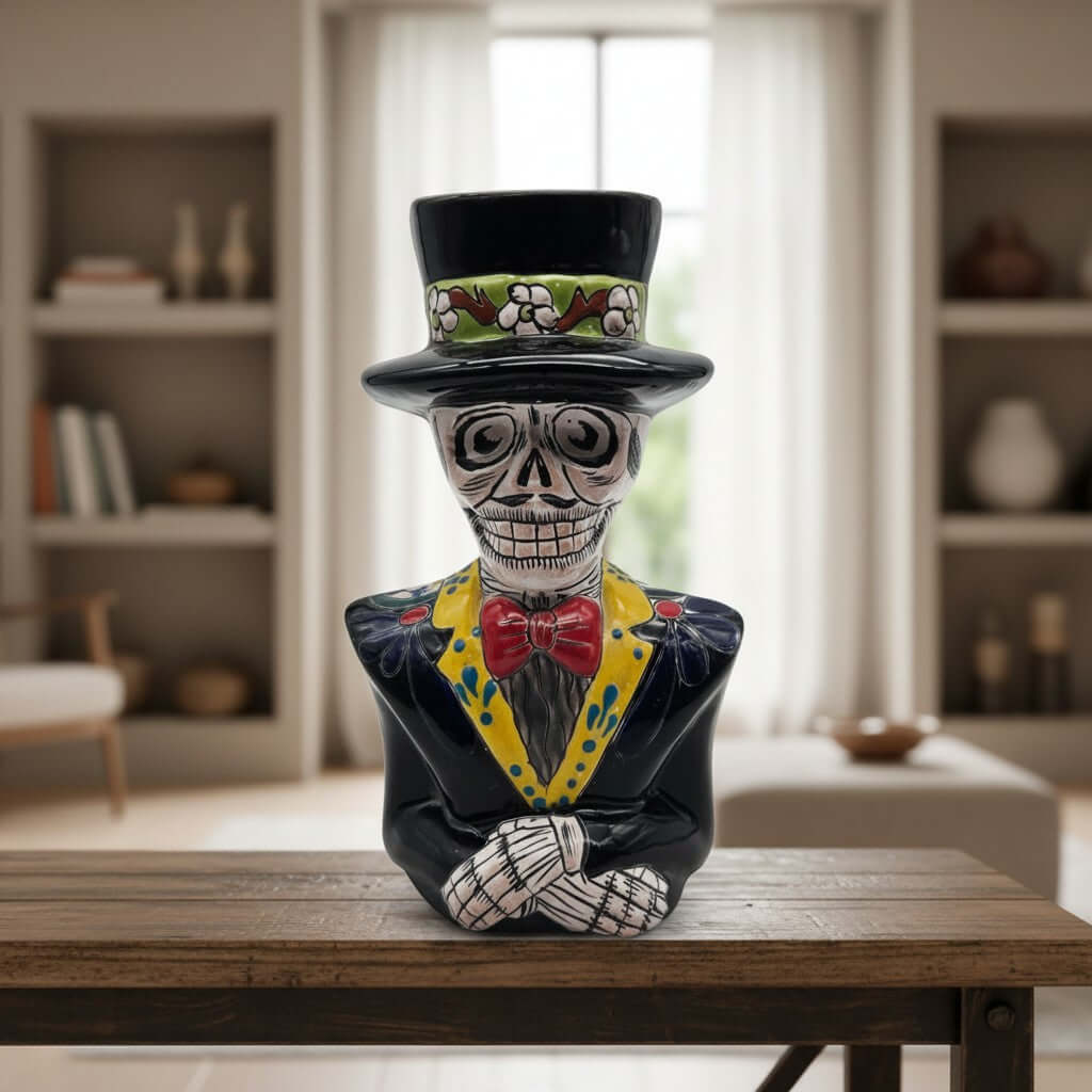 Talavera Skeleton Statue | Day of the Dead Catrin