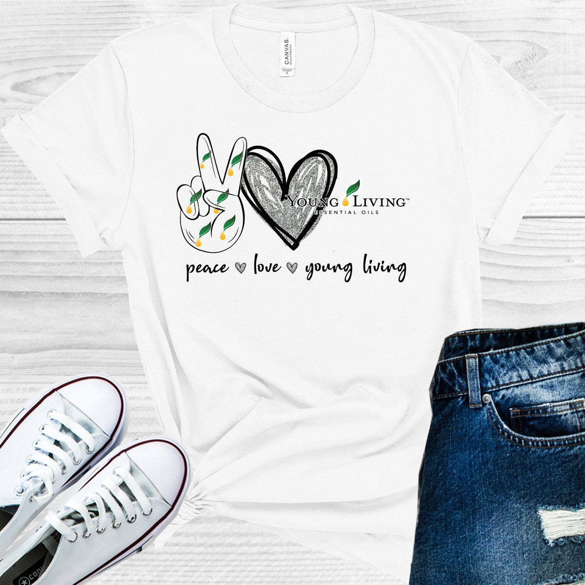 Peace Love Young Living Graphic Tee