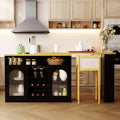 U_STYLE Sideboard with Extendable Tabletop and Wine Rack