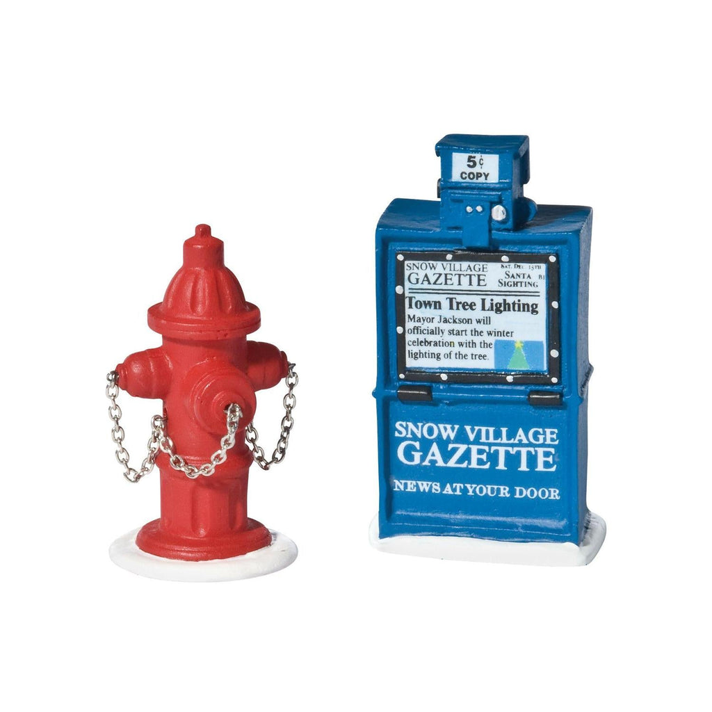 Fire Hydrant and Newspaper Box