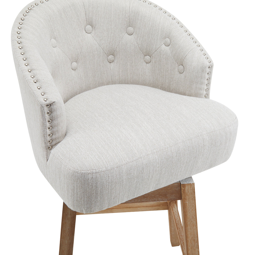 Upholstered Swivel Counter Stools with Backrest – Set of 2