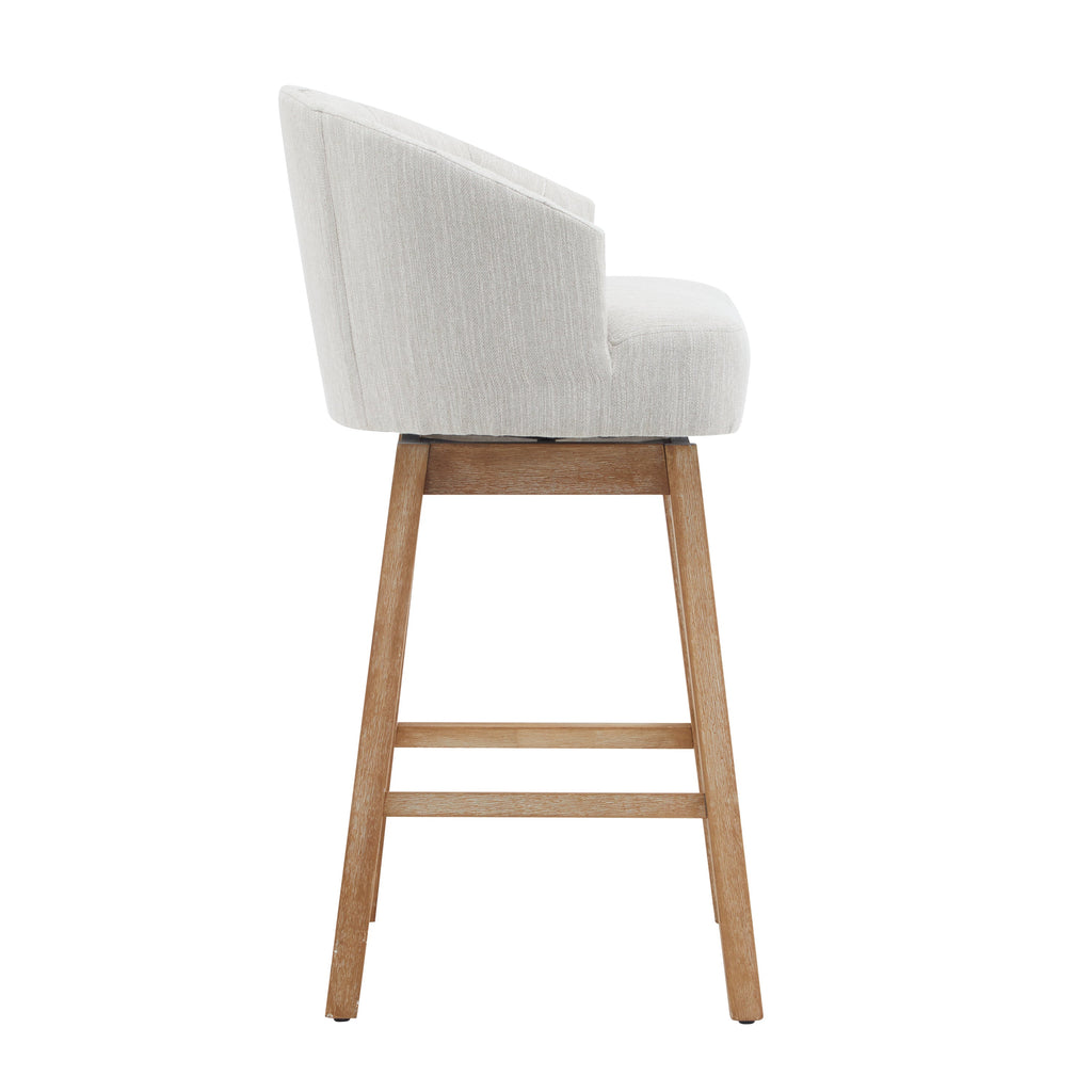 Upholstered Swivel Counter Stools with Backrest – Set of 2