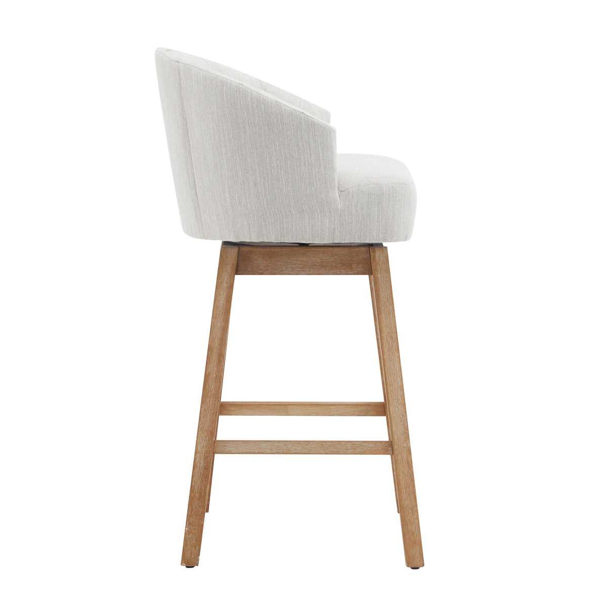 Upholstered Swivel Counter Stools with Backrest – Set of 2