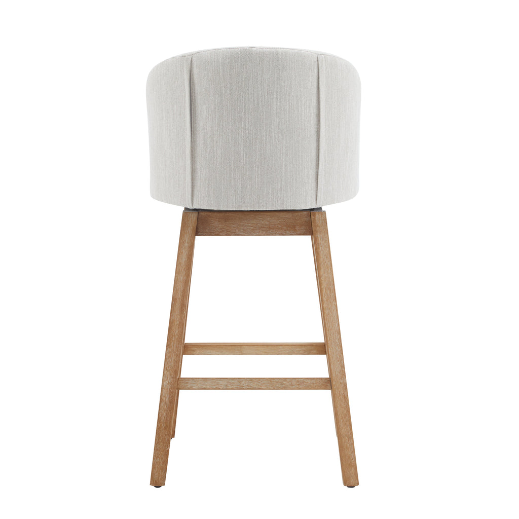Upholstered Swivel Counter Stools with Backrest – Set of 2