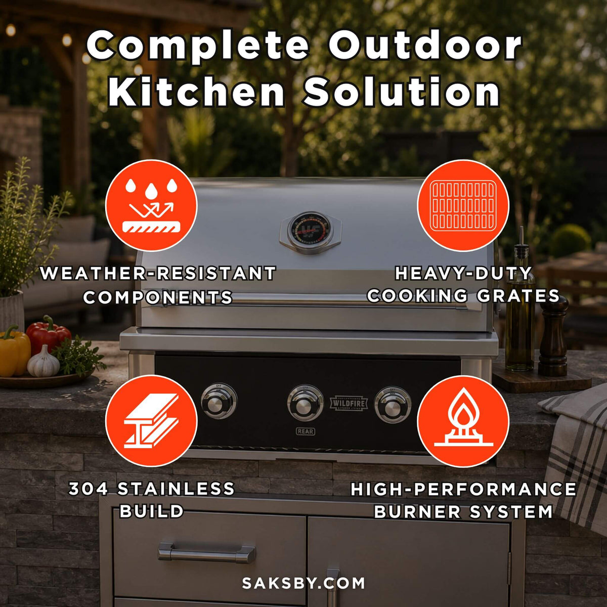 Wildfire Outdoor Living Ranch Pro 30-Inch 304 Stainless Steel Grill [WFPRO30G-BSS/SS] (SAK25374)