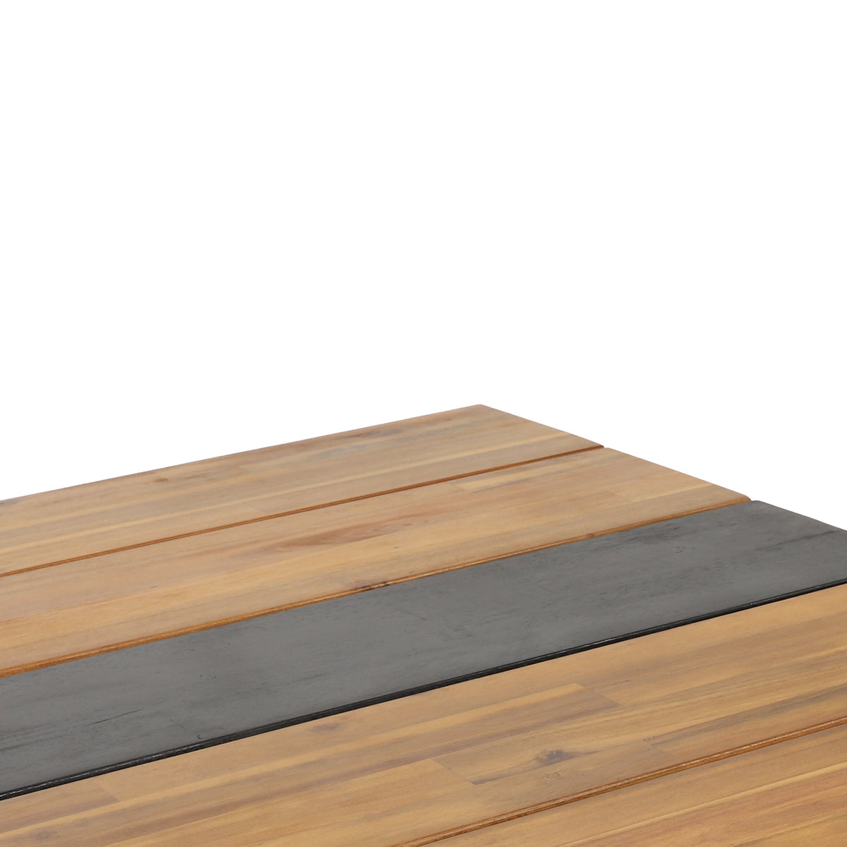 Acacia Wood Outdoor Dining Table with Powder-Coated Frame - Lindsey Dining Table