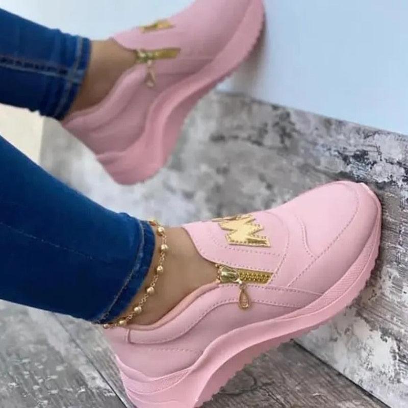 Women Elegant Sneakers Thick Bottom Women Casual Shoes Athletic Road Running Mesh Breathable Casual Sneakers Lace Up Comfort Sports Sneakers