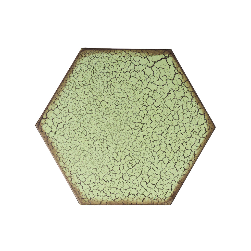 Galore 14" Side Table with Sunburst Cut Out Design - Green or Teal