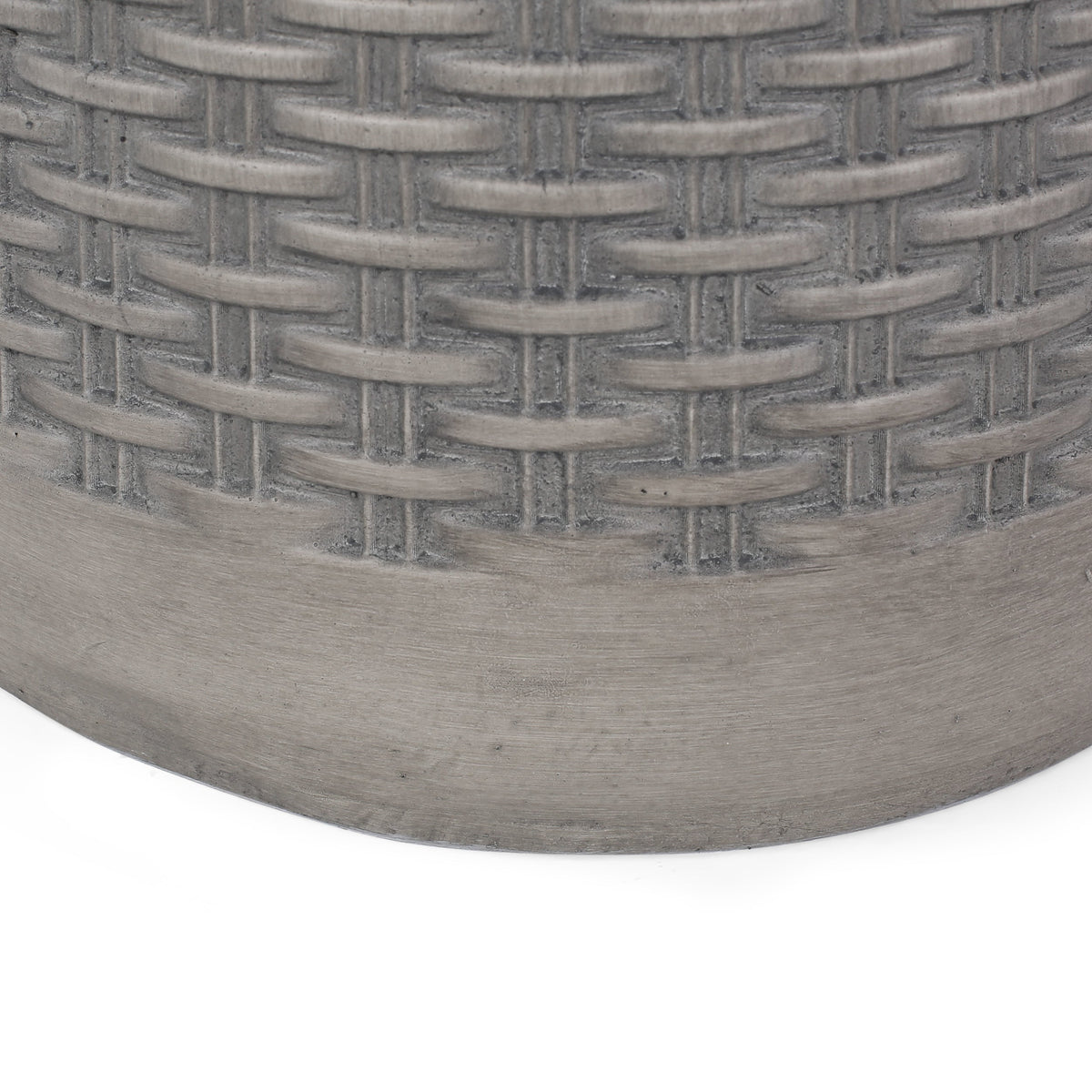 Outdoor Lightweight Round Concrete Side Table with Modern Design - Grey